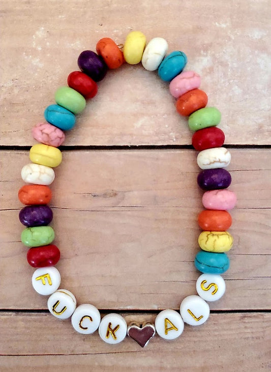 FUCK ALS BEADED BRACELET-COLORFUL BEADS